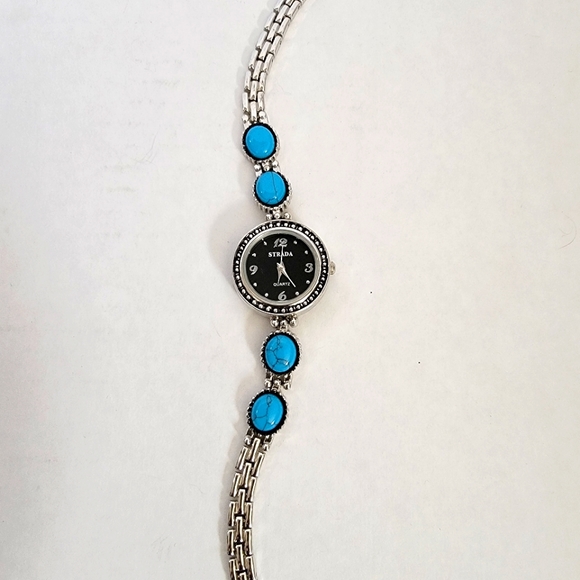 Vintage Watch Strada Turquoise Silver Tone - Picture 2 of 8